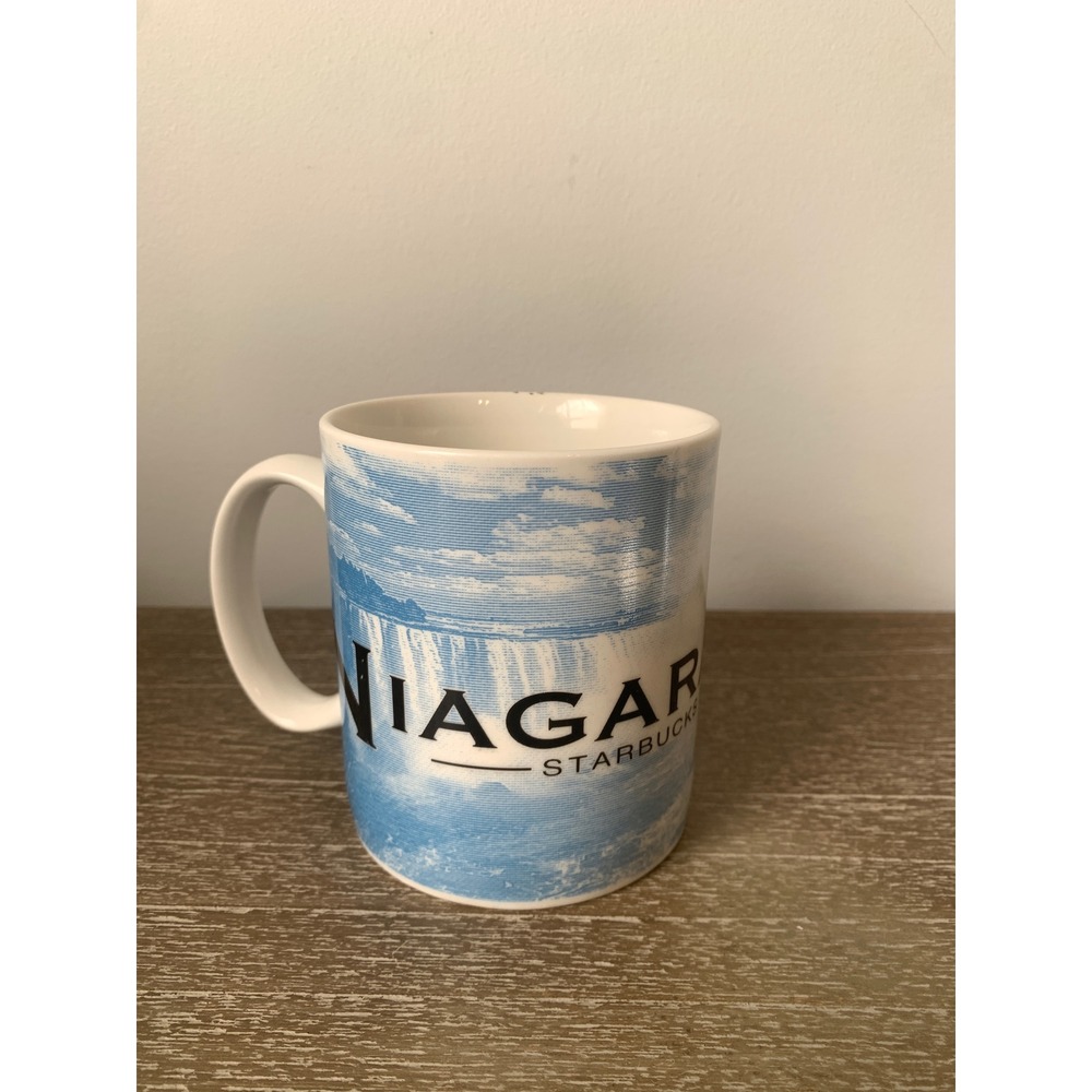 Starbucks 2004 Niagara Falls Skyline Series One Barista Coffee Mug Blue‎ White